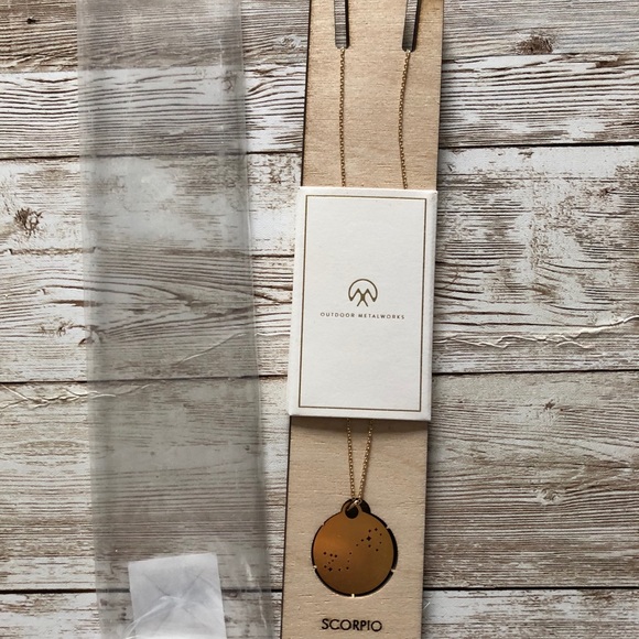 Scorpio constellation gold plated steel necklace by "Outdoor Metalworks" - NWT - Picture 4 of 8